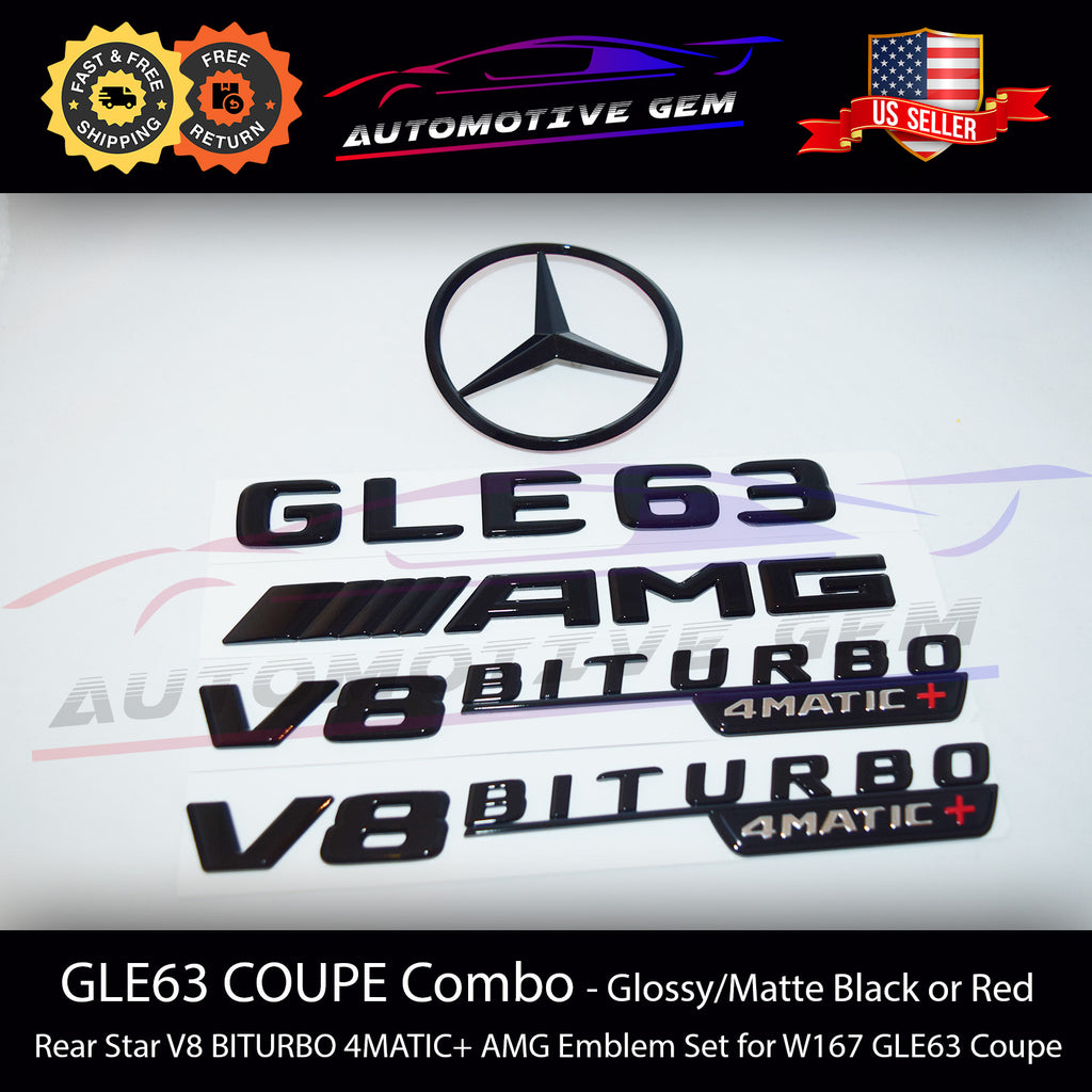 GLE63S COUPE AMG V8 BITURBO 4MATIC+ PLUS Rear Star Emblem Black