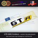 GTR AMG Emblem GLOSS Yellow Black Rear Trunk Lid Nameplate Badge OEM for Mercedes A1908171500