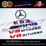 E63S WAGON AMG V8 BITURBO Rear Star Emblem Black Badge Combo Set Mercedes S212