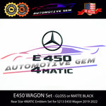 E450 WAGON 4MATIC Rear Star Emblem Black Letter Badge Logo Combo Set for AMG Mercedes S213 2019+ A2138170016