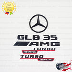 GLB35 AMG TURBO 4MATIC Rear Star Emblem Black Badge Combo Set for Mercedes X247 SUV