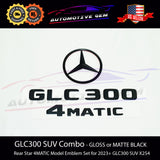 GLC300 SUV 4MATIC Rear Star Emblem Black Badge Logo Set Mercedes X254 2023+