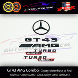 GT43 AMG TURBO 4MATIC+ Rear Star Emblem Black Badge Combo Set for Mercedes X290
