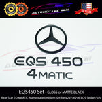 EQS450 4MATIC Rear Star Emblem Black Badge Set Mercedes AMG Sedan SUV V297 X296