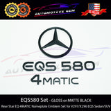EQS580 4MATIC Rear Star Emblem Black Badge Set Mercedes AMG Sedan SUV V297 X296