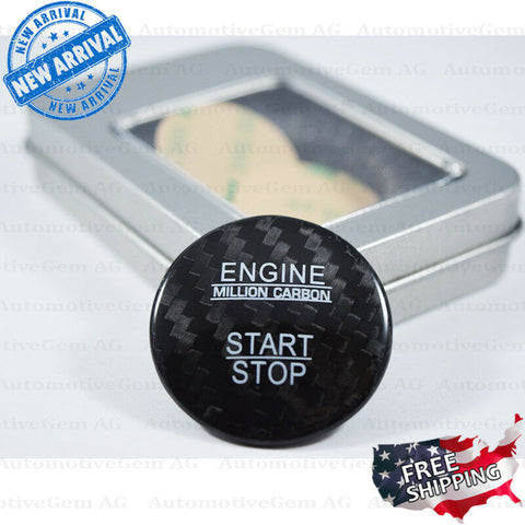 AMG Mercedes Push Start Engine Button Genuine Carbon Fiber Cover for Keyless Go