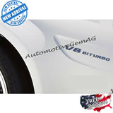 OEM V8 BITURBO Emblem AMG Fender CHROME Badge Logo for Mercedes C63 E63 G63 S63 GLE63 GLS63 GT