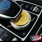 3D Mercedes AMG Tree Logo Emblem Sticker Metal Gold Multimedia Control Decal Big