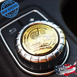 3D Mercedes AMG Emblem Tree Logo Sticker Gold Metal Multimedia Control Decal 29