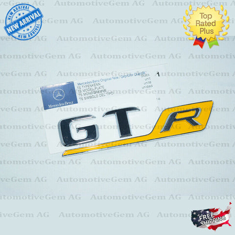 GTR AMG Emblem OEM Chrome Yellow Rear Trunk Lid Letter Nameplate Badge 2019