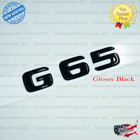 G65 AMG Emblem Glossy Black Rear Trunk Letter Logo Badge Sticker OEM Mercedes