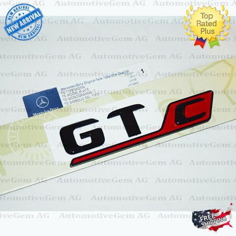 2019 OEM GTC AMG Emblem Red Black Chrome Rear Trunk Lid Nameplate Badge Mercedes