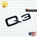 Audi Q3 Emblem GLOSS BLACK Rear Trunk Lid Letter Badge S Line Logo Nameplate