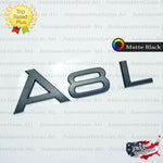 Audi A8L Emblem MATTE BLACK Rear Trunk Lid Letter Badge S Line Logo Nameplate