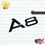 Audi A8 Emblem GLOSS BLACK Rear Trunk Lid Letter Badge S Line Logo Nameplate