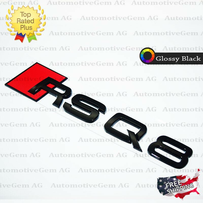 Audi RSQ8 Emblem GLOSS BLACK Rear Trunk Lid Letter Badge S Line Logo N ...
