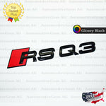 Audi RSQ3 Emblem GLOSS BLACK Rear Trunk Lid Letter Badge S Line Logo Nameplate