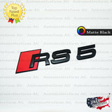 Audi RS5 Emblem MATTE BLACK Rear Trunk Lid Letter Badge S Line Logo Nameplate