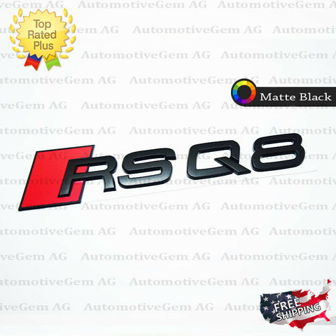 Audi RSQ8 Emblem MATTE BLACK Rear Trunk Lid Letter Badge S Line Logo N ...
