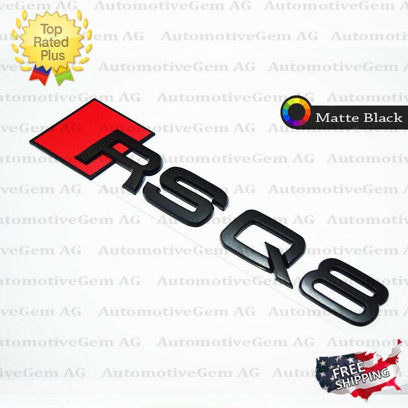 Audi RSQ8 Emblem MATTE BLACK Rear Trunk Lid Letter Badge S Line Logo N ...