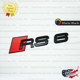 Audi RS6 Emblem MATTE BLACK Rear Trunk Lid Letter Badge S Line Logo Nameplate