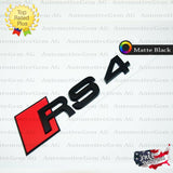 Audi RS4 Emblem MATTE BLACK Rear Trunk Lid Letter Badge S Line Logo Nameplate