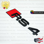 Audi RS4 Emblem MATTE BLACK Rear Trunk Lid Letter Badge S Line Logo Nameplate