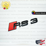 Audi RS3 Emblem MATTE BLACK Rear Trunk Lid Letter Badge S Line Logo Nameplate