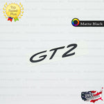 GT2 Inscription Emblem Matte Black Logo Letter Badge Trunk Lid Nameplate for Porsche OEM G A 991 559 251 84 OY5