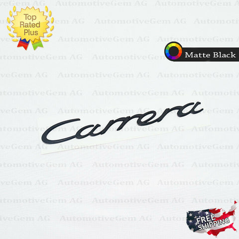 Carrera Emblem Matte Black Logo Script Badge Trunk Lid Nameplate for Porsche OEM