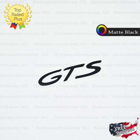 GTS Emblem Matte Black Logo Letter Badge Trunk Lid Nameplate for Porsche OEM