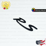 RS Emblem Glossy Black Logo Letter Badge Trunk Lid Nameplate for Porsche OEM