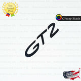 GT2 Inscription Emblem Glossy Black Logo Letter Badge Trunk Lid Nameplate for Porsche OEM