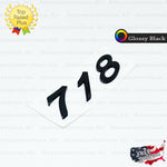 718 Emblem Glossy Black Logo Script Badge Trunk Lid Nameplate for Porsche OEM
