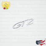 GT2 Emblem Silver Chrome Logo Letter Badge Trunk Lid Nameplate for Porsche OEM G A 991 559 251 84 OZ4