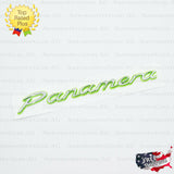 Panamera E Hybrid Emblem Green Silver Chrome Logo Script Nameplate Porsche OEM