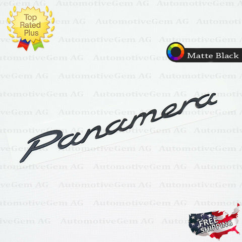 Panamera Emblem Matte Black Logo Script Badge Trunk Lid Nameplate Porsche OEM