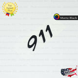 911 Emblem Inscription Matte Black Logo Letter Badge Trunk Lid Nameplate for Porsche OEM