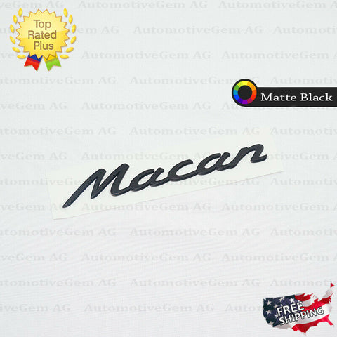 Macan Emblem Matte Black Logo Script Badge Trunk Lid Nameplate for Porsche OEM