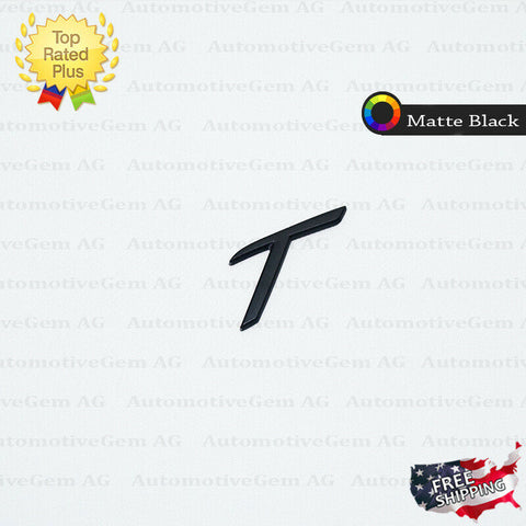 T Emblem Matte Black Logo Letter Badge Trunk Lid Nameplate for Porsche OEM