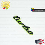 Turbo Emblem Hybrid Green Glossy Black Trunk Logo Letter Nameplate Porsche OEM