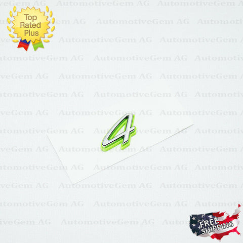 "4" Emblem Hybrid Green Silver Chrome Trunk Logo Script Nameplate Porsche Panamera 971 853 675 B / G A 971 853 675 F