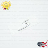 S Emblem Inscription Silver Chrome Logo Letter Badge Bumper Nameplate for Porsche OEM 991 559 243 01 / 981 559 243 01 / 95B 853 675 G
