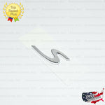 S Emblem Inscription Silver Chrome Logo Letter Badge Bumper Nameplate for Porsche OEM