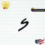 S Emblem Inscription Gloss Black Logo Letter Badge Bumper Nameplate for Porsche OEM