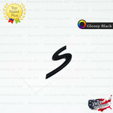 S Emblem Inscription Gloss Black Logo Letter Badge Bumper Nameplate for Porsche OEM