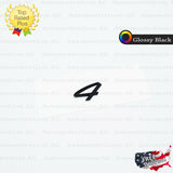 "4" Emblem Glossy Black Logo Script Badge Trunk Lid Nameplate for Porsche 911 Panamera 991 559 241 01 / 991 559 241 02