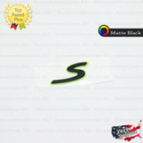 S Emblem Hybrid Green Matte Black Trunk Logo Letter Nameplate for Porsche OEM