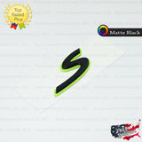 S Emblem Hybrid Green Matte Black Trunk Logo Letter Nameplate for Porsche OEM