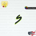 S Emblem Hybrid Green Glossy Black Trunk Logo Letter Nameplate for Porsche OEM